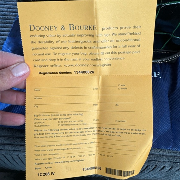 Dooney & Bourke Black and Green Croc-Embossed Leather Satchel - Picture 14 of 16